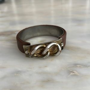 Vintage Leather Chain Cuff